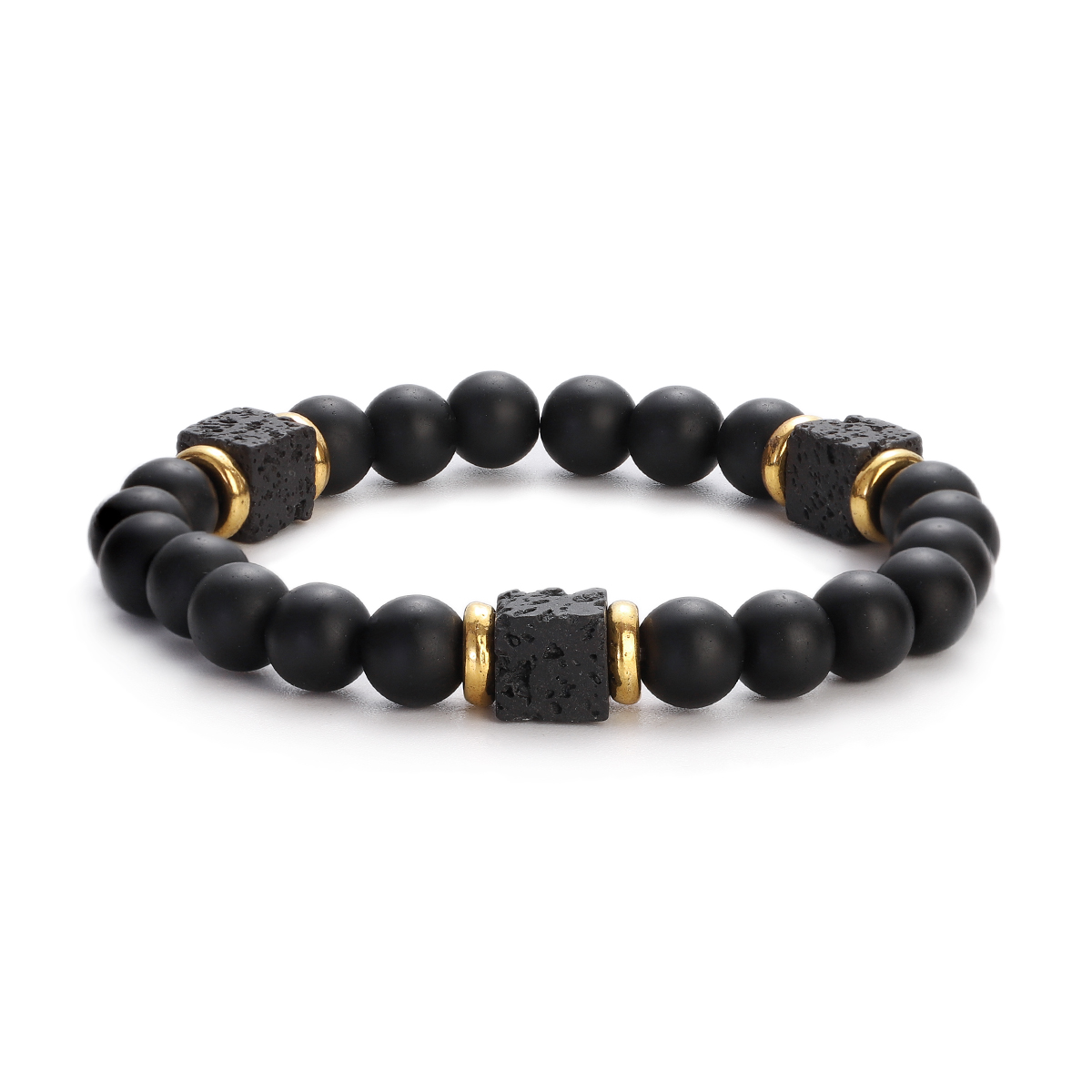 Model Kit Quick - Clássico preto pedra pulseiras masculino jóias